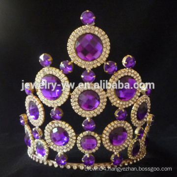 Fashion purple Rhinestone Diamond Wedding Tiara pageant crowns for sale